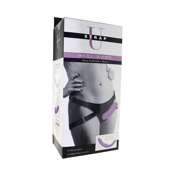 STRAP U SILICONE DOUBLE DILDO W/HARNESS